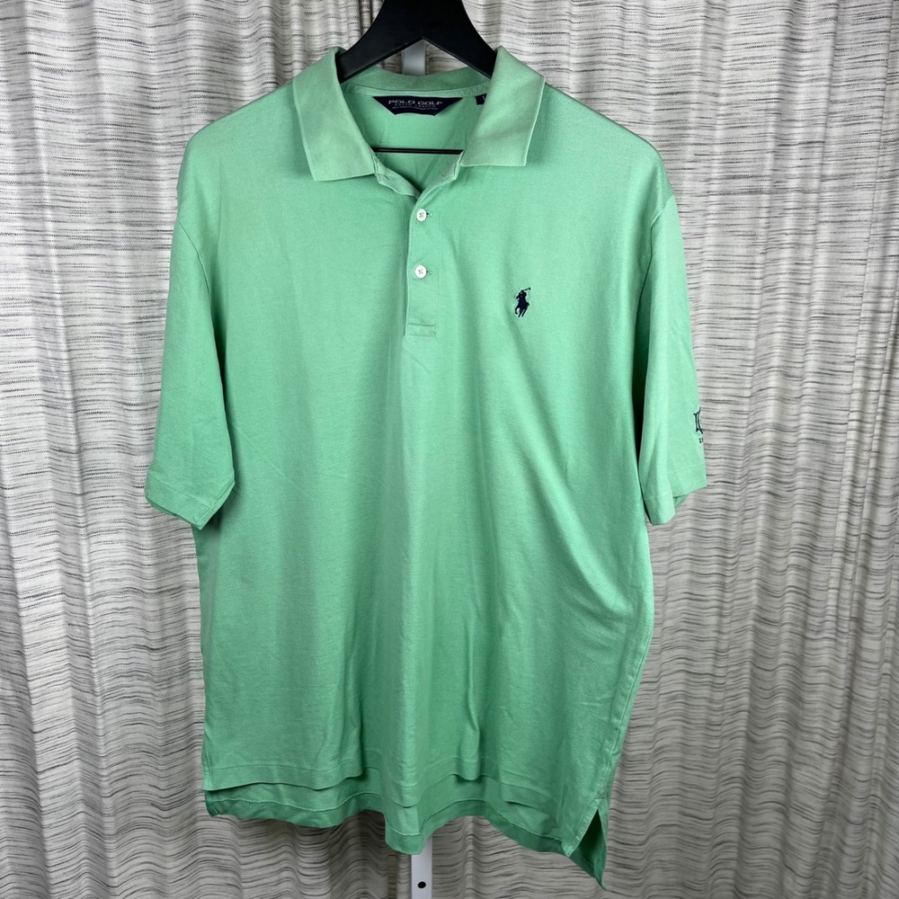 Polo Golf Ralph Lauren Mens Pima Cotton Polo Shirt Green Dgc 1898 Large View 2